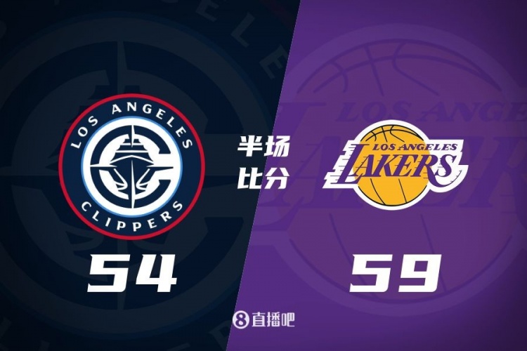 洛城德比！老詹高效砍17分 里夫斯傷退 哈登13+5 湖人半場領先5分