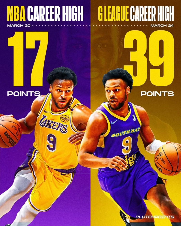 在進(jìn)步！布朗尼一周內(nèi)先后創(chuàng)下個(gè)人NBA和G聯(lián)盟單場(chǎng)得分新紀(jì)錄