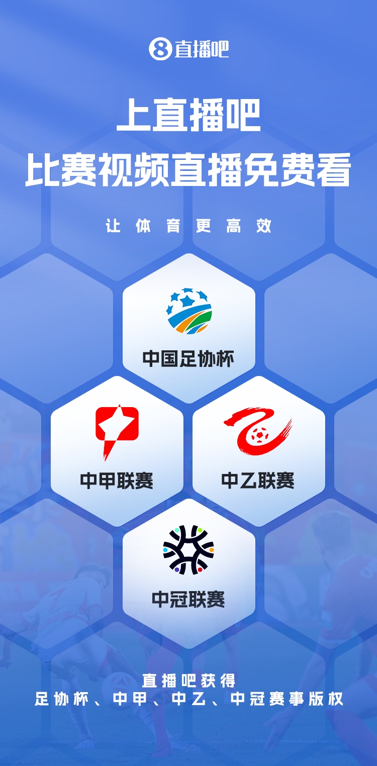 官宣！直播吧獲足協(xié)杯、中甲、中乙、中冠賽事版權(quán)，免費視頻直播